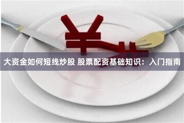大资金如何短线炒股 股票配资基础知识：入门指南